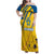 Custom Sweden Football Family Matching Off Shoulder Maxi Dress and Hawaiian Shirt Sporty Style