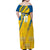 Custom Sweden Football Family Matching Off Shoulder Maxi Dress and Hawaiian Shirt Sporty Style