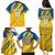 Custom Sweden Football Family Matching Puletasi and Hawaiian Shirt Sporty Style