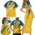 Custom Sweden Football Family Matching Short Sleeve Bodycon Dress and Hawaiian Shirt Sporty Style