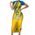 Custom Sweden Football Family Matching Short Sleeve Bodycon Dress and Hawaiian Shirt Sporty Style