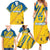 Custom Sweden Football Family Matching Summer Maxi Dress and Hawaiian Shirt Sporty Style