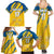 Custom Sweden Football Family Matching Summer Maxi Dress and Hawaiian Shirt Sporty Style