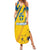 Custom Sweden Football Family Matching Summer Maxi Dress and Hawaiian Shirt Sporty Style