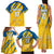 Custom Sweden Football Family Matching Tank Maxi Dress and Hawaiian Shirt Sporty Style