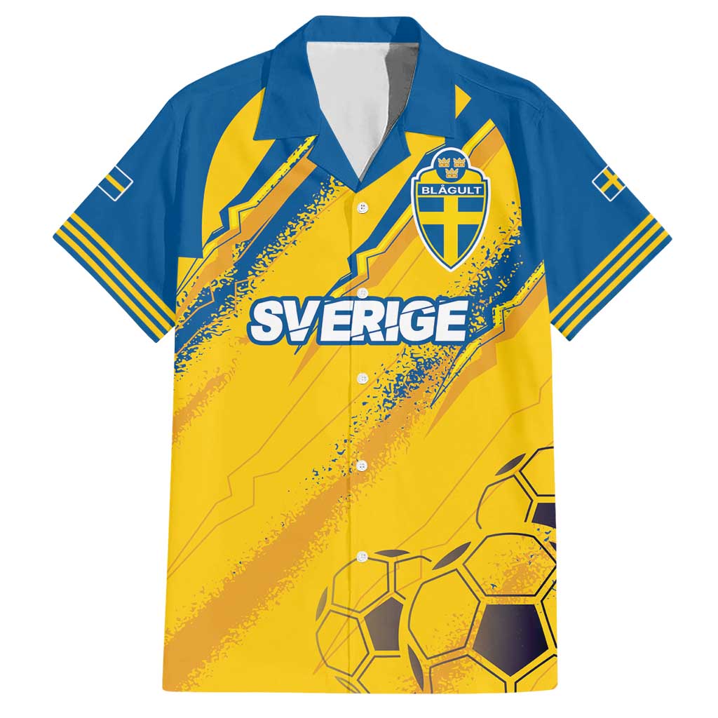 Custom Sweden Football Hawaiian Shirt Sporty Style