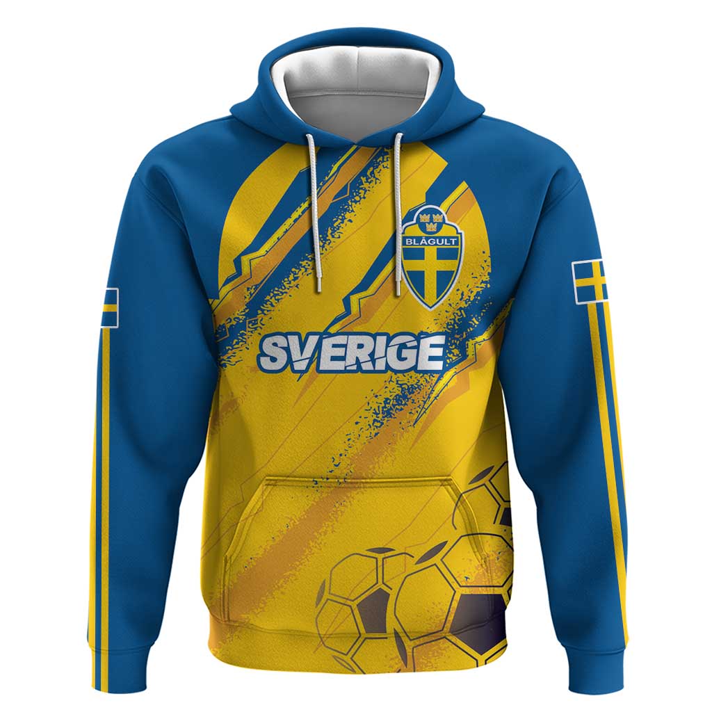 Custom Sweden Football Hoodie Sporty Style