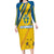 Custom Sweden Football Long Sleeve Bodycon Dress Sporty Style