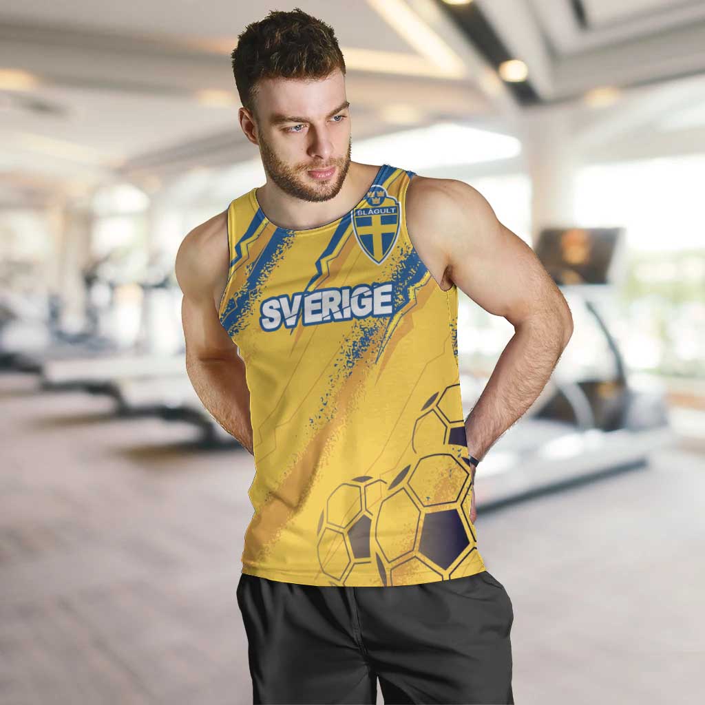 Custom Sweden Football Men Tank Top Sporty Style