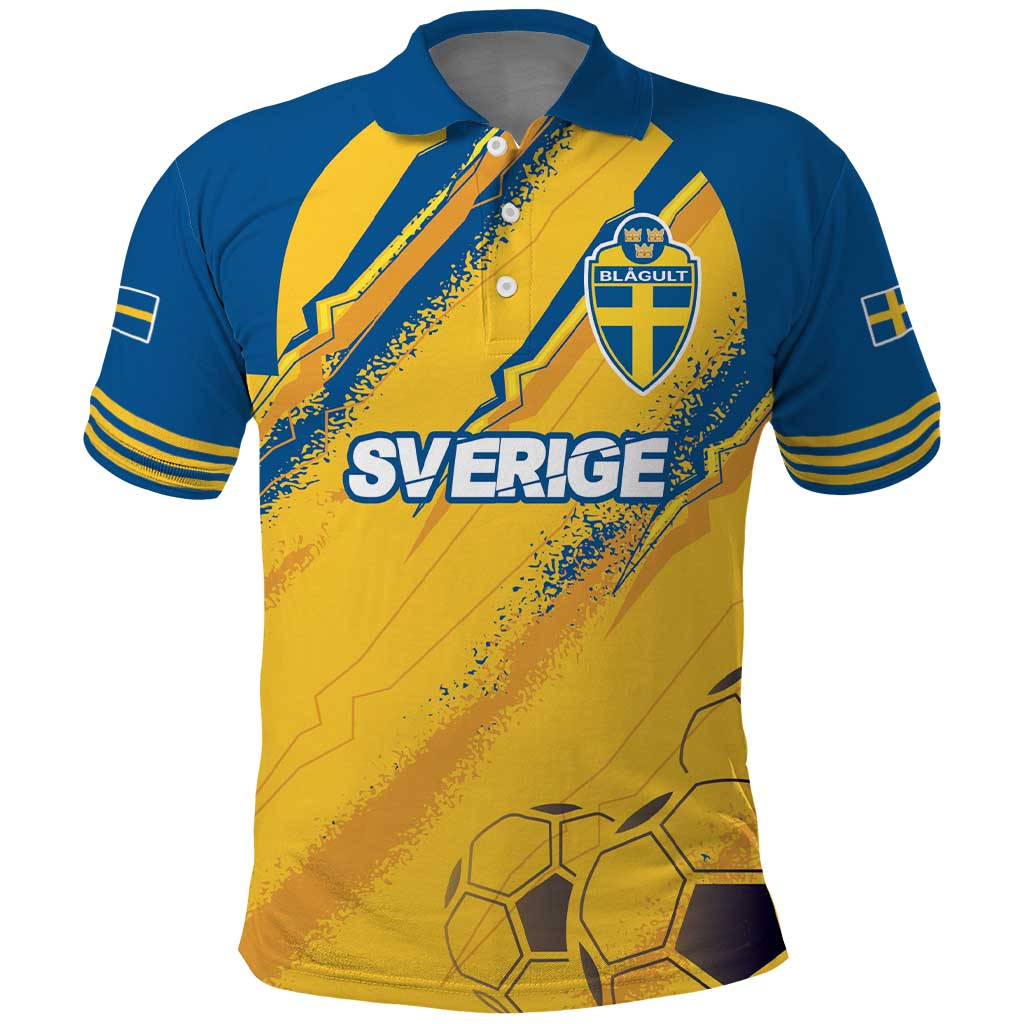 Custom Sweden Football Polo Shirt Sporty Style