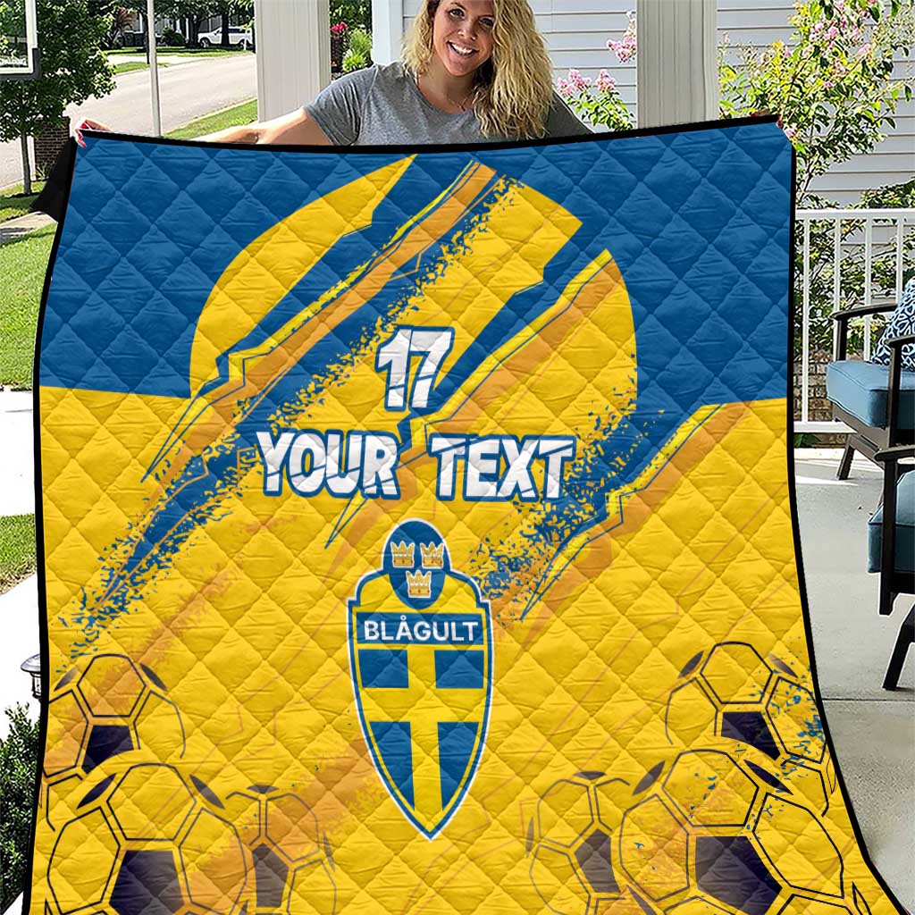 Custom Sweden Football Quilt Sporty Style