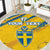 Custom Sweden Football Round Carpet Sporty Style