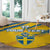 Custom Sweden Football Round Carpet Sporty Style