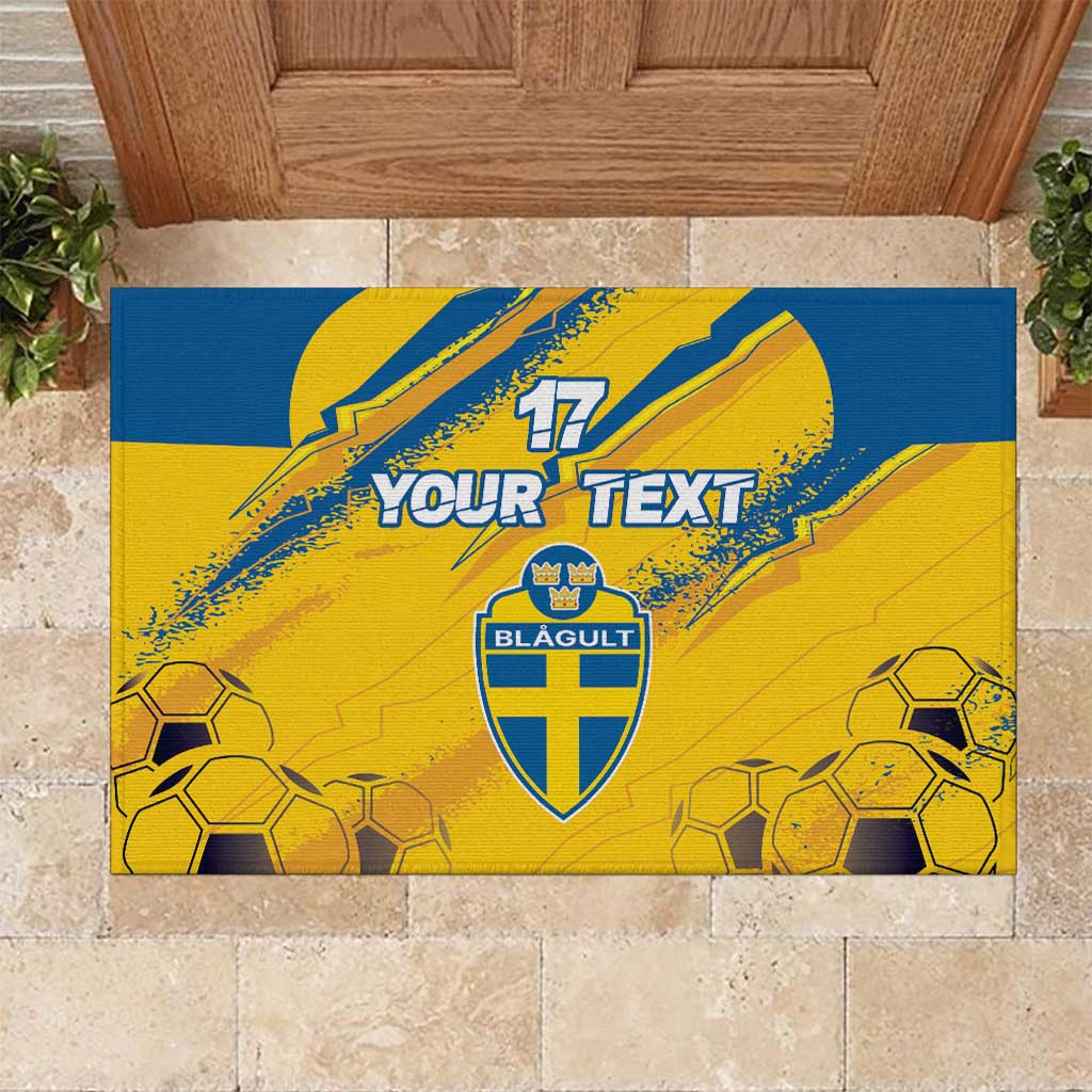 Custom Sweden Football Rubber Doormat Sporty Style