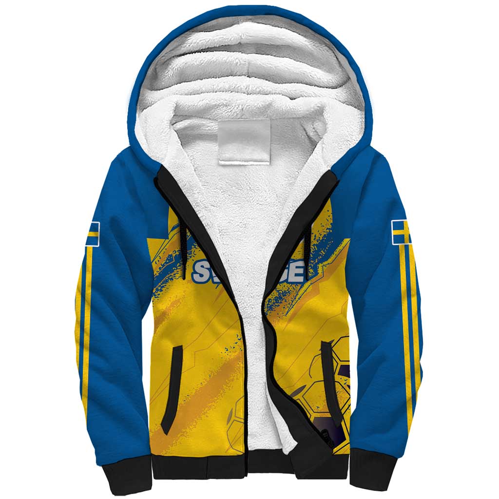 Custom Sweden Football Sherpa Hoodie Sporty Style