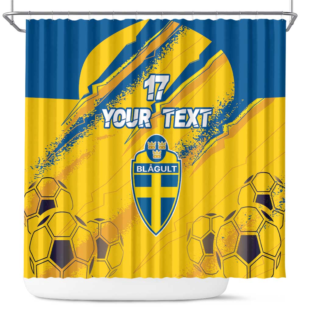 Custom Sweden Football Shower Curtain Sporty Style