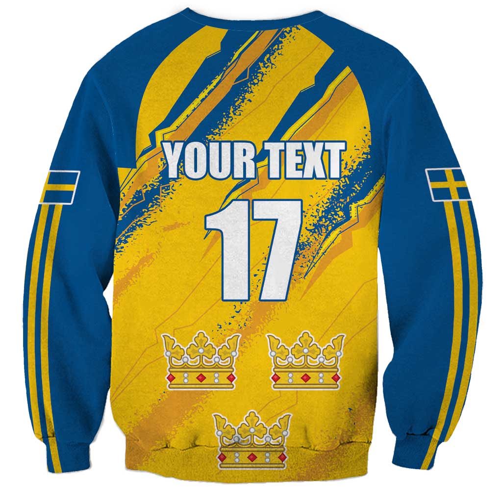 Custom Sweden Football Sweatshirt Sporty Style