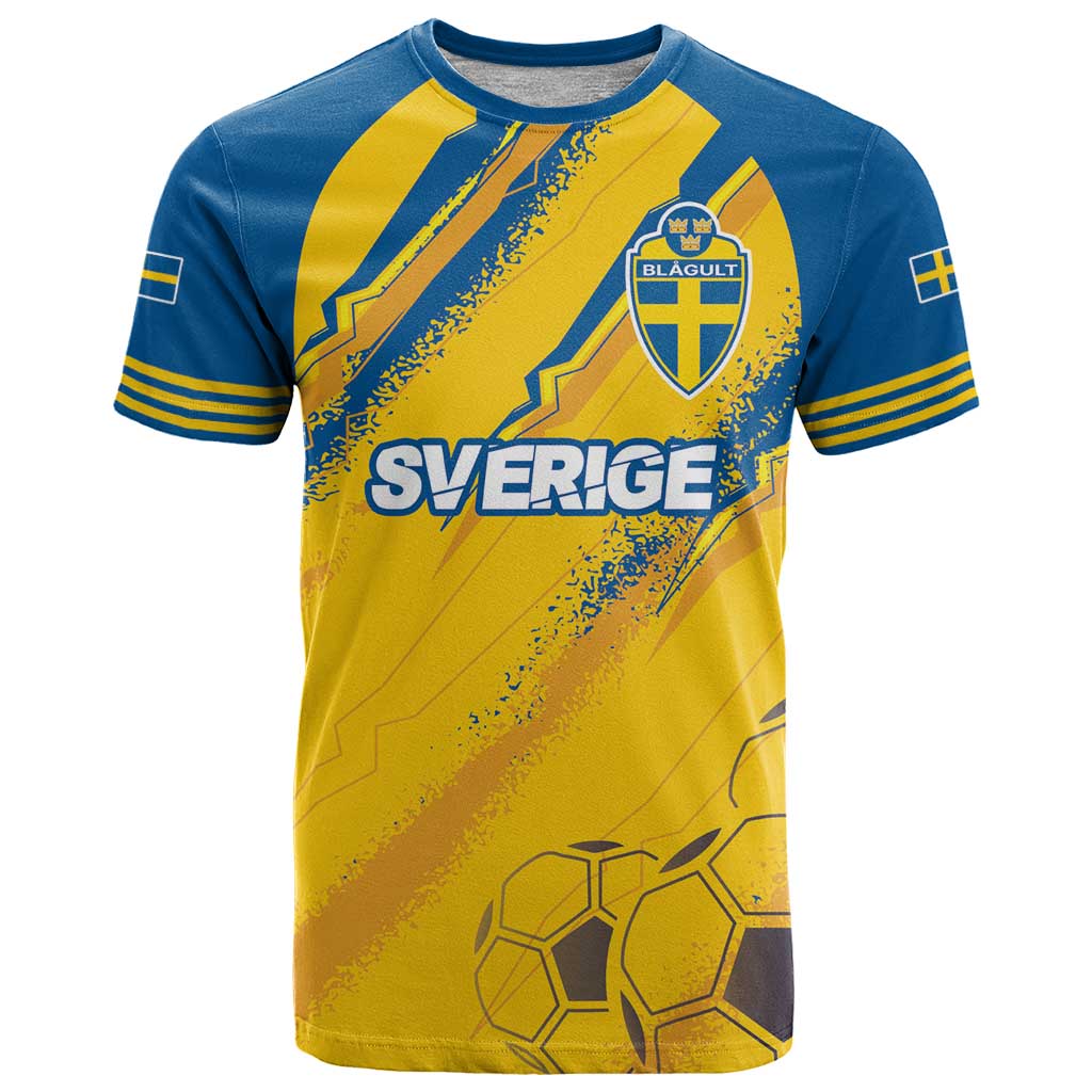 Custom Sweden Football T Shirt Sporty Style