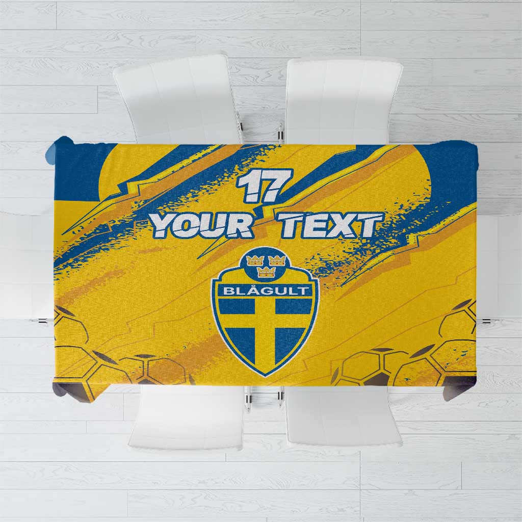 Custom Sweden Football Tablecloth Sporty Style