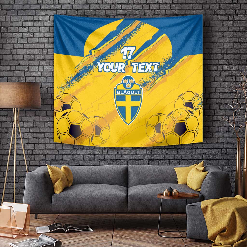 Custom Sweden Football Tapestry Sporty Style