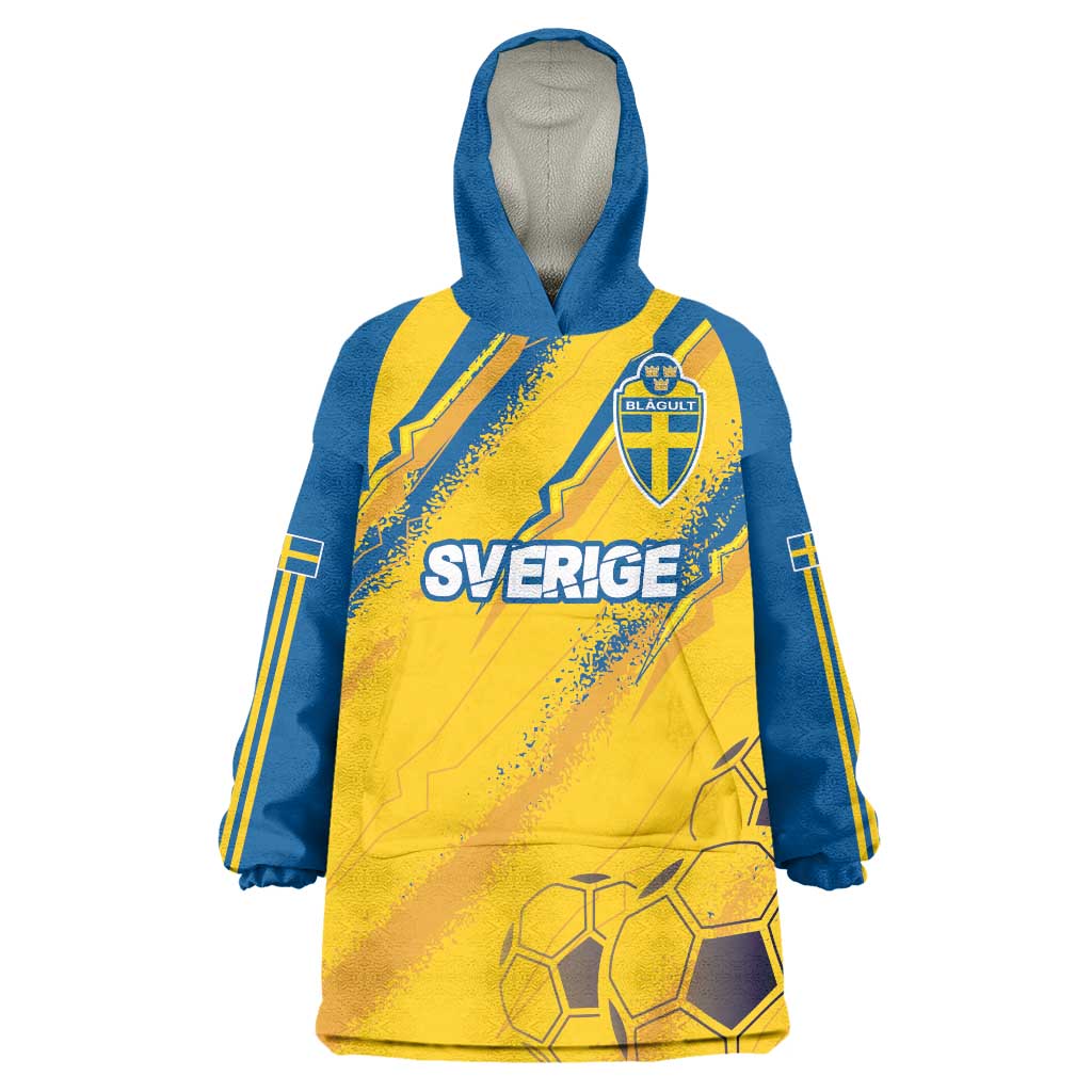 Custom Sweden Football Wearable Blanket Hoodie Sporty Style