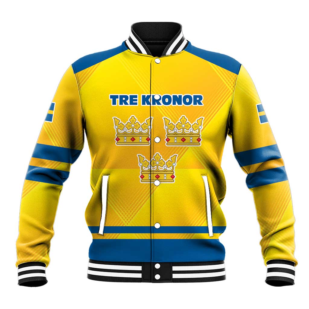 Personalized Sweden Ice Hockey Baseball Jacket Sporty Style