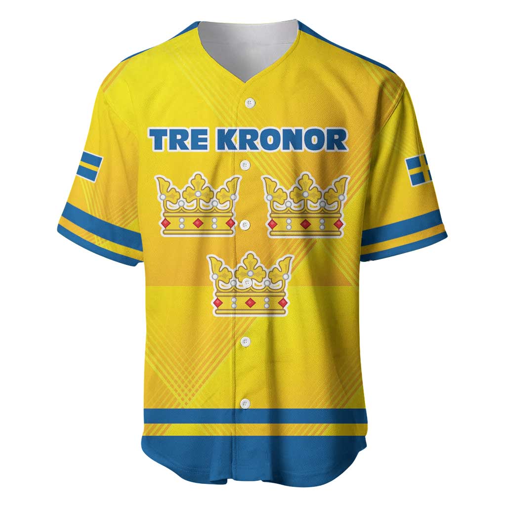 Personalized Sweden Ice Hockey Baseball Jersey Sporty Style