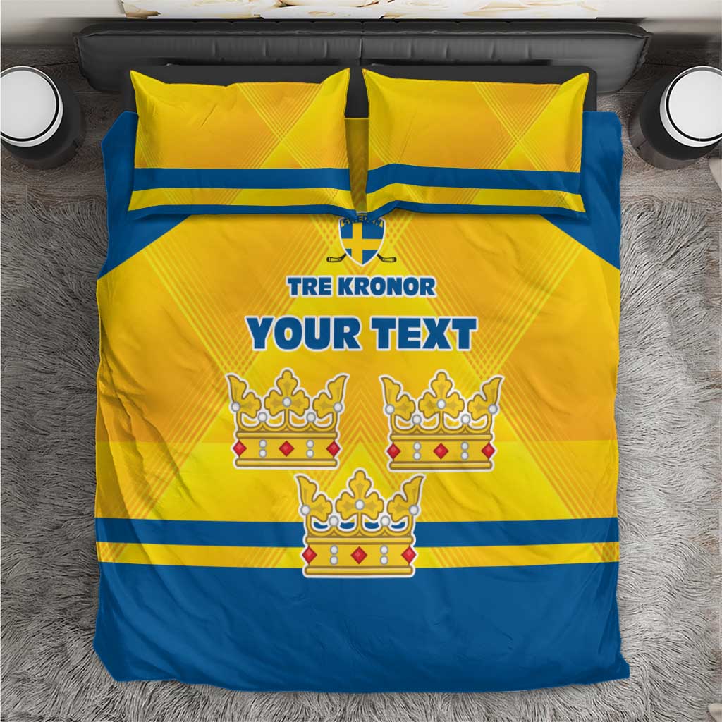 Personalized Sweden Ice Hockey Bedding Set Sporty Style