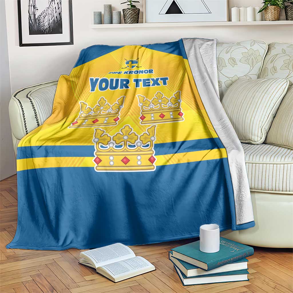 Personalized Sweden Ice Hockey Blanket Sporty Style