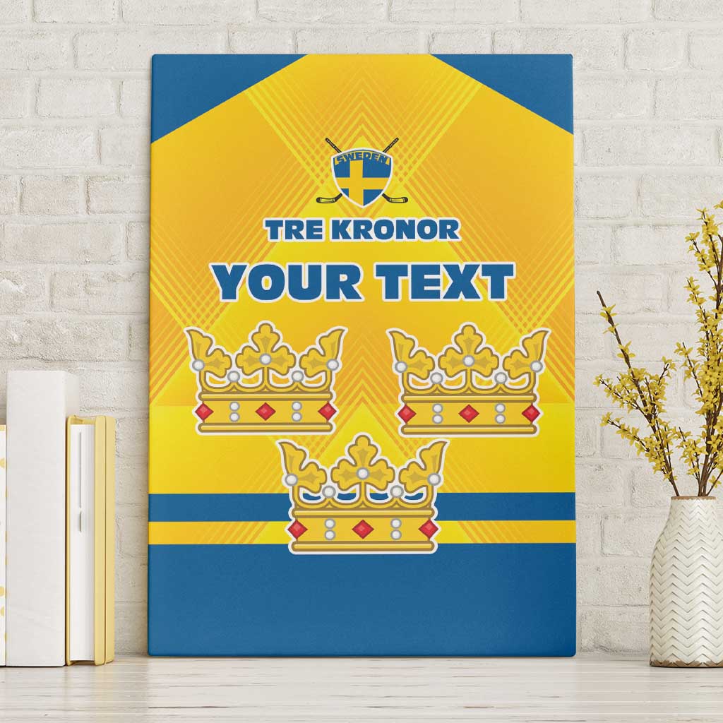 Personalized Sweden Ice Hockey Canvas Wall Art Sporty Style