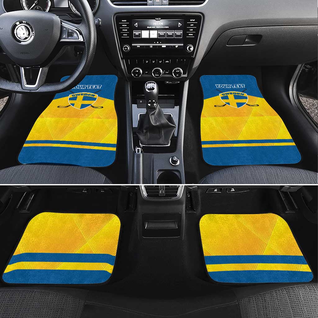 Personalized Sweden Ice Hockey Car Mats Sporty Style