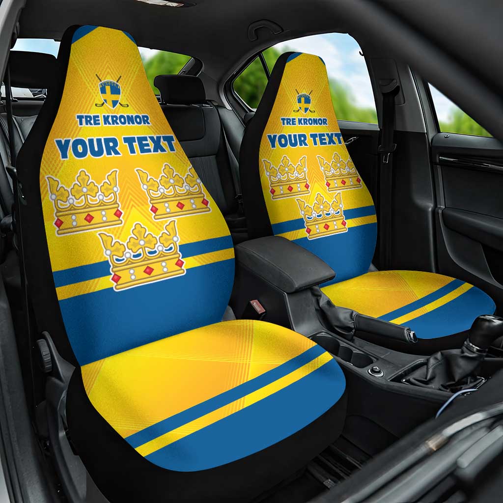 Personalized Sweden Ice Hockey Car Seat Cover Sporty Style