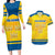 Personalized Sweden Ice Hockey Couples Matching Long Sleeve Bodycon Dress and Hawaiian Shirt Sporty Style