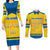 Personalized Sweden Ice Hockey Couples Matching Long Sleeve Bodycon Dress and Long Sleeve Button Shirt Sporty Style