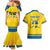 Personalized Sweden Ice Hockey Couples Matching Mermaid Dress and Hawaiian Shirt Sporty Style