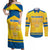 Personalized Sweden Ice Hockey Couples Matching Off Shoulder Maxi Dress and Long Sleeve Button Shirt Sporty Style