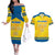 Personalized Sweden Ice Hockey Couples Matching Off The Shoulder Long Sleeve Dress and Hawaiian Shirt Sporty Style