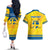 Personalized Sweden Ice Hockey Couples Matching Off The Shoulder Long Sleeve Dress and Hawaiian Shirt Sporty Style