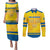 Personalized Sweden Ice Hockey Couples Matching Puletasi and Long Sleeve Button Shirt Sporty Style