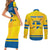 Personalized Sweden Ice Hockey Couples Matching Short Sleeve Bodycon Dress and Long Sleeve Button Shirt Sporty Style