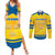 Personalized Sweden Ice Hockey Couples Matching Summer Maxi Dress and Long Sleeve Button Shirt Sporty Style