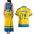 Personalized Sweden Ice Hockey Couples Matching Tank Maxi Dress and Hawaiian Shirt Sporty Style