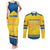 Personalized Sweden Ice Hockey Couples Matching Tank Maxi Dress and Long Sleeve Button Shirt Sporty Style