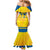 Personalized Sweden Ice Hockey Family Matching Mermaid Dress and Hawaiian Shirt Sporty Style