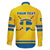 Personalized Sweden Ice Hockey Family Matching Off The Shoulder Long Sleeve Dress and Hawaiian Shirt Sporty Style