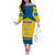 Personalized Sweden Ice Hockey Family Matching Off The Shoulder Long Sleeve Dress and Hawaiian Shirt Sporty Style