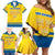 Personalized Sweden Ice Hockey Family Matching Off Shoulder Short Dress and Hawaiian Shirt Sporty Style