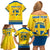 Personalized Sweden Ice Hockey Family Matching Off Shoulder Short Dress and Hawaiian Shirt Sporty Style