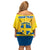 Personalized Sweden Ice Hockey Family Matching Off Shoulder Short Dress and Hawaiian Shirt Sporty Style