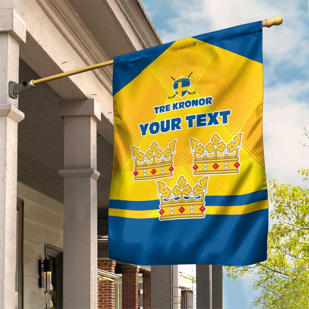 Personalized Sweden Ice Hockey Garden Flag Sporty Style